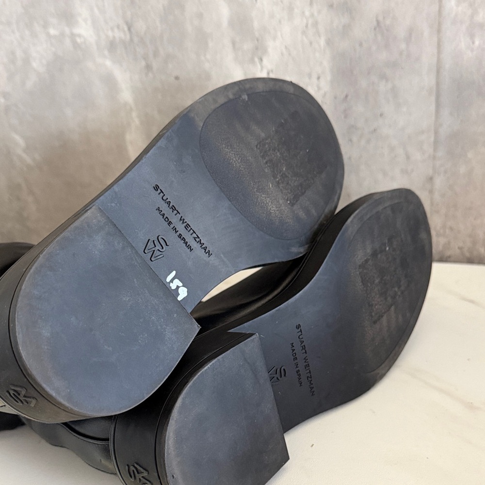 Stuart weitzman Celia leather Classic Black Tall Women's Riding Boots sz 7 - Picture 6 of 7